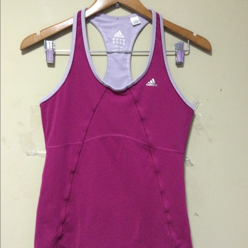 Adidas Climalite Racerback Tank Top Elastane Sz Medium Pink